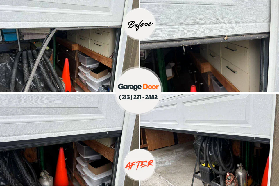 Before and after: garage door repair Fort Gibson, OK